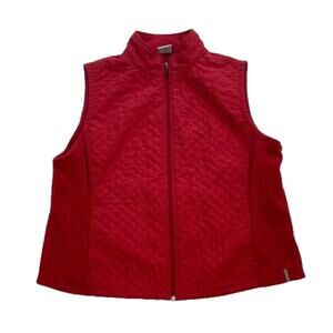 Columbia Lightweight Red Quilted Fleece Vest, Hiking, Outdoor, Walking, XL